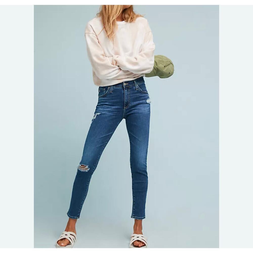 AG Adriano Goldschmied Farrah High Rise Skinny Jeans Distressed Women’s Size 28R